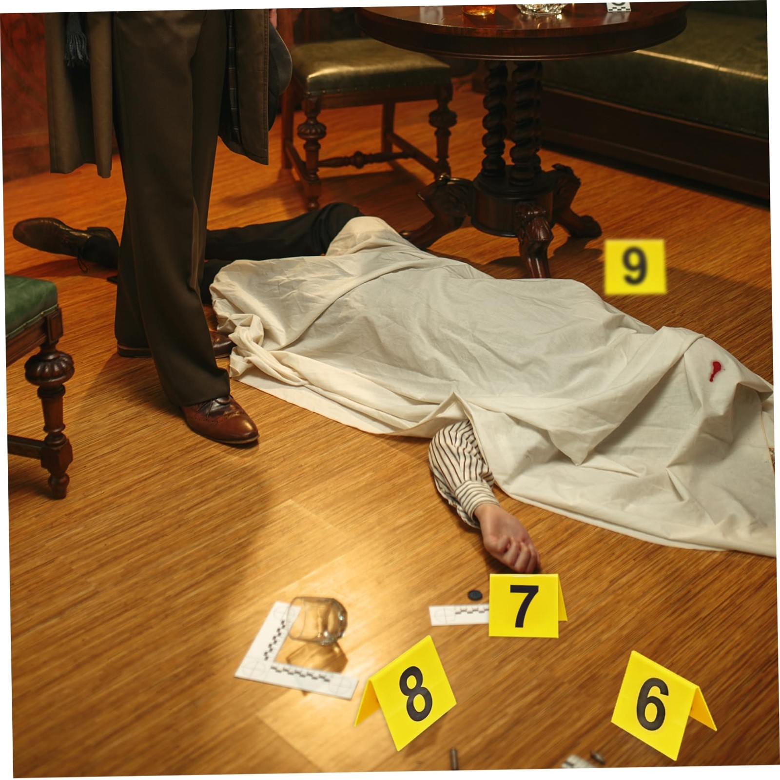 10 قطعة علامات مشهد الجريمة الساخنة مزدوجة الوجهين الاكريليك كلو الطرف الديكورات قابلة لإعادة الاستخدام تتلاشى مقاومة المباحث الديكورات تجهيزات حفلة الهالوين